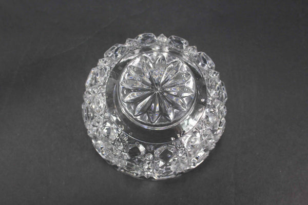 Cut Glass 2 Piece Covered Sugar  4" x 6"