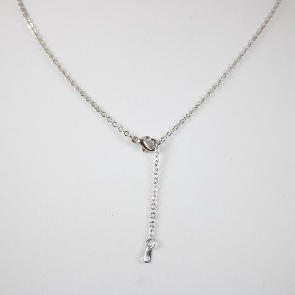 BRIANNA NEW Name Silvertone Rhinestone 14.5" w 4.5" Multi Ring Extender Necklace