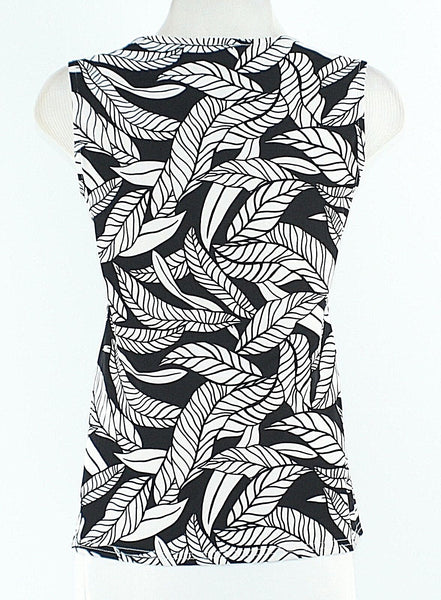Attention NEW $20 Sz XS Black White Smokey Rhinestones Polyester Spandex Top