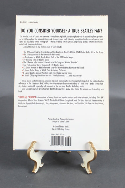 Stephen J Spicesi 1998 The Beatles Book Of Lists Soft Cover Book