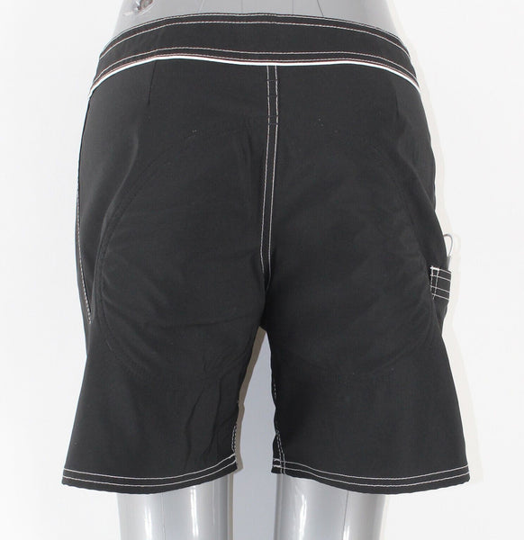 Mysterioso Sz 6 x 7  Black White Tie Pocket 100% Polyester Swim Suit Shorts