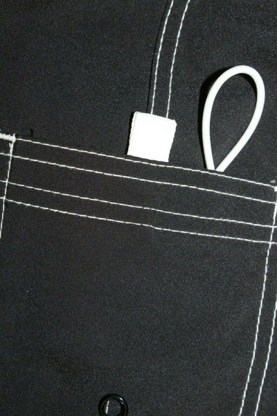 Mysterioso Sz 6 x 7  Black White Tie Pocket 100% Polyester Swim Suit Shorts