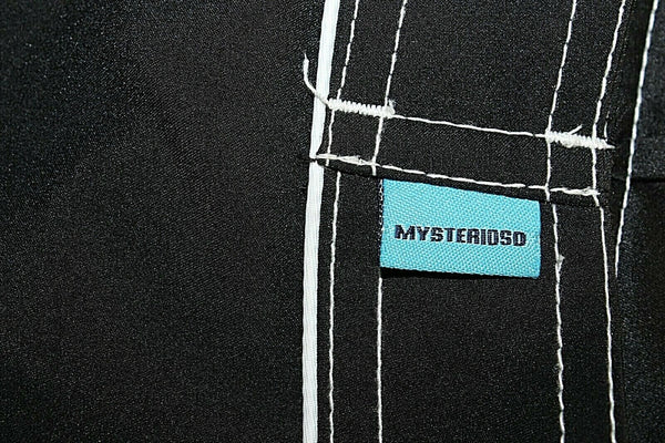 Mysterioso Sz 6 x 7  Black White Tie Pocket 100% Polyester Swim Suit Shorts