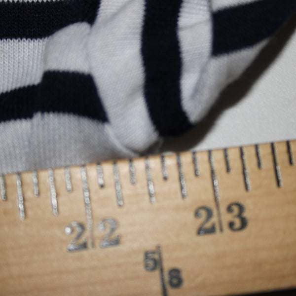 Spiritual Gangsta Sz XL White Navy Blue Stripe Good Karma Crew Polyester Sweater