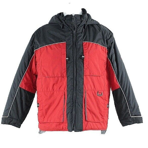 Northern Exposure Sz M Black Burgundy Gray Nylon Polyester Boys Hooded Jacket