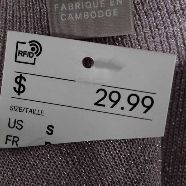 HM NEW $30 Sz S Lavender Silver Acrylic Glitter Viscose Sweater Knit Top