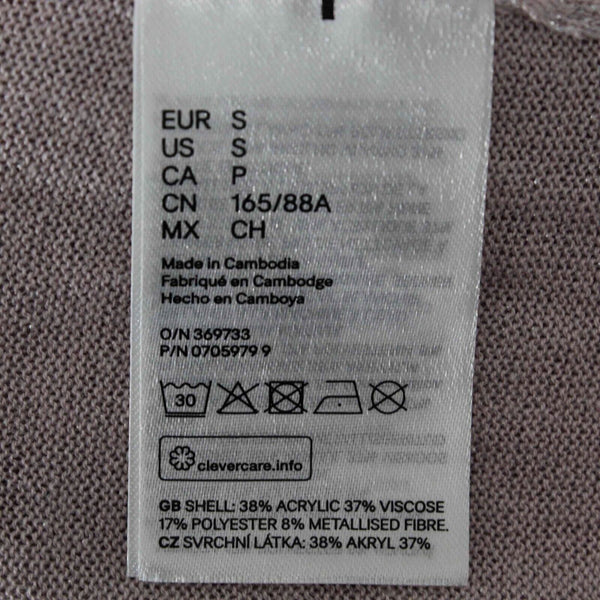 HM NEW $30 Sz S Lavender Silver Acrylic Glitter Viscose Sweater Knit Top