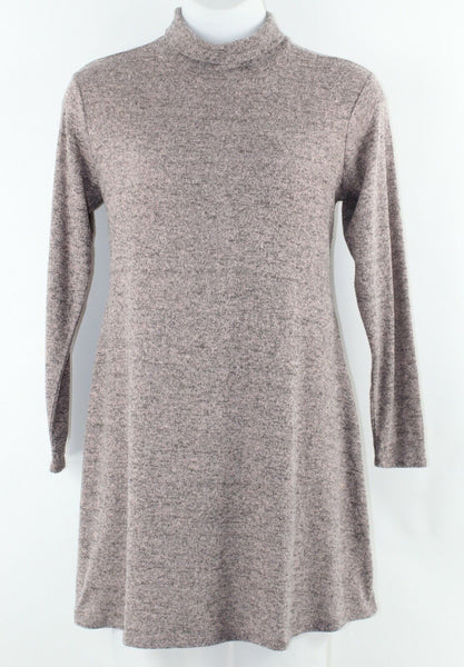 No Comment Sz 1X Rose Gray Heathered Keyhole Back Poly Rayon Spandex Dress