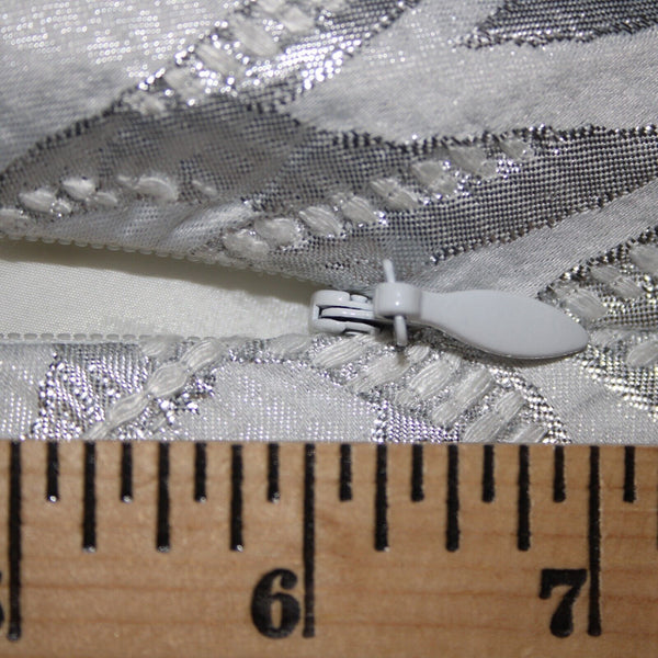 Bebe NEW $129 Sz 8 Silver White Lined Metallic Tweed Midi Poly Nylon Skirt