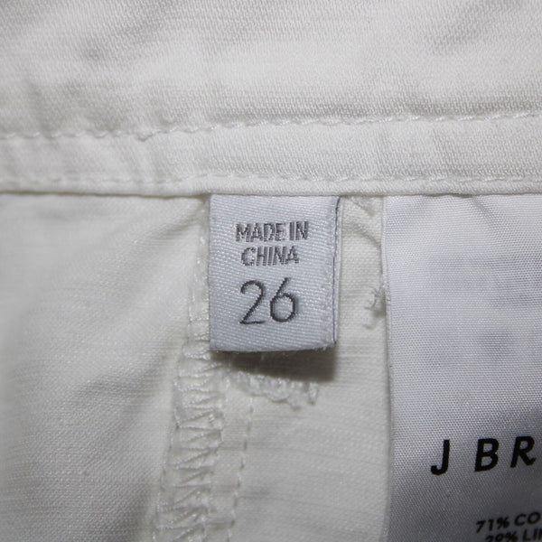 J Brand Sz 26 x 27 White Cargo Pockets Cotton Linen Pant