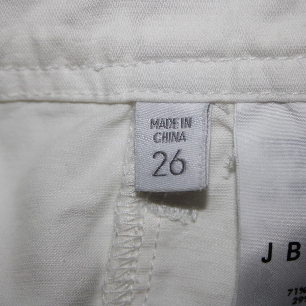 J Brand Sz 26 x 27 White Cargo Pockets Cotton Linen Pant