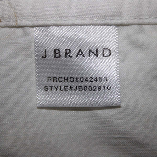 J Brand Sz 26 x 27 White Cargo Pockets Cotton Linen Pant
