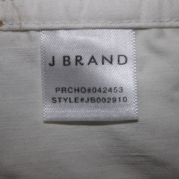 J Brand Sz 26 x 27 White Cargo Pockets Cotton Linen Pant