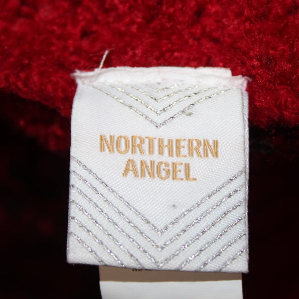 Northern Angel Cape Sz L/XL Red Black White Windowpane Acrylic Cape