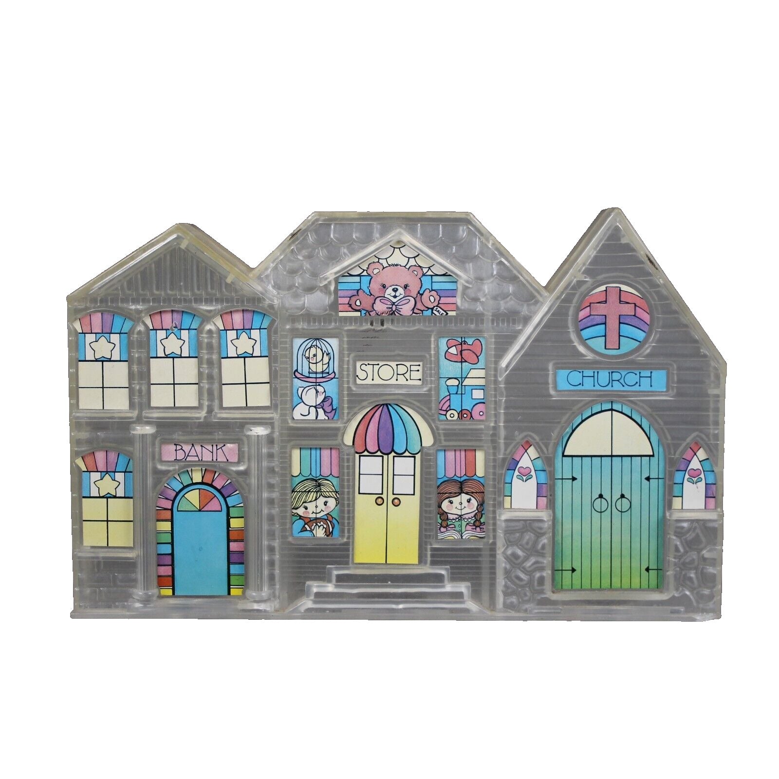 Clear Multi Color Plastic 12 x 7.5 AS IS Piggy Bank