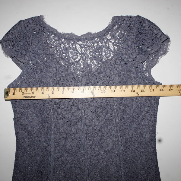 Adrianna Papell Dress Sz 4 Purple Lace Embroidered Lined Viscose Dress