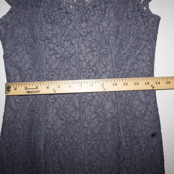 Adrianna Papell Dress Sz 4 Purple Lace Embroidered Lined Viscose Dress