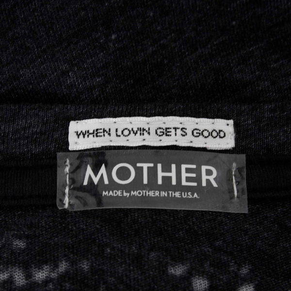Mother NEW $115 Sz XS Charcoal Ivory Graphic Tee Cotton Blend Knit Top