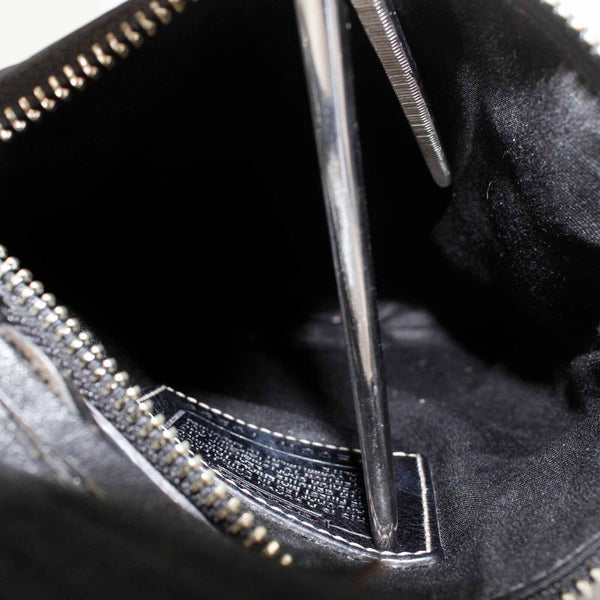 Coach 8.5 x 7 x .5 Black Beige Canvas Patent Snake Smooth Leather Xbody Purse