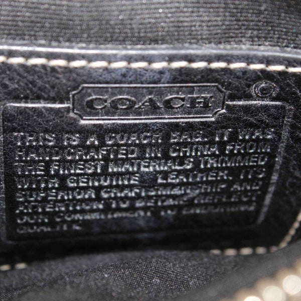 Coach 8.5 x 7 x .5 Black Beige Canvas Patent Snake Smooth Leather Xbody Purse