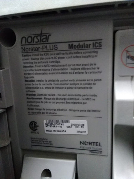 Norstar Plus NT7B53FA-93 NNTM8455B7WJ UNTESTED Modular ICS