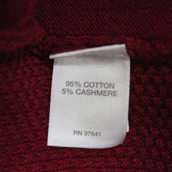 Pure Jill Sz XS Burgundy Red Textured Pockets Cotton Cashmere Sweater