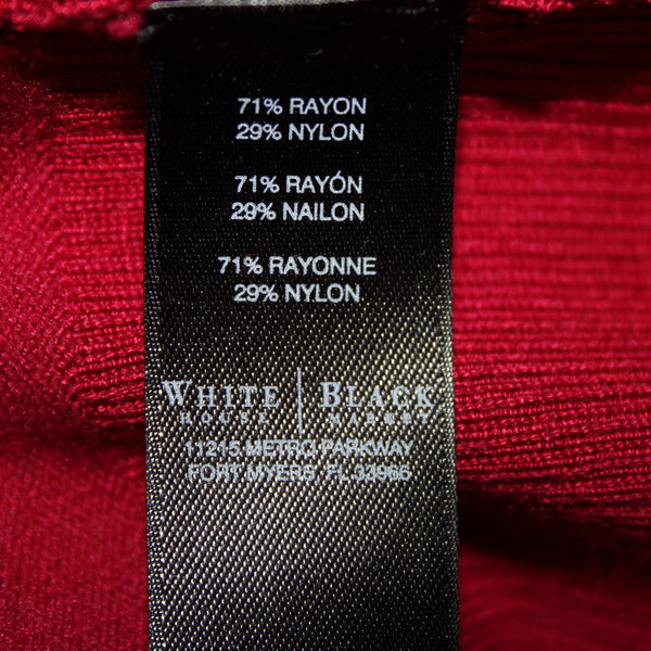 White House Black Market NEW $94 Sz M Cardinal Red Rayon Nylon Cardigan Sweater