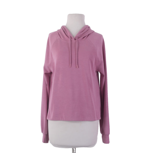 Athleta AW Sweater Sz S Petite Pink Hooded Pull Over Polyester Elastane Sweater