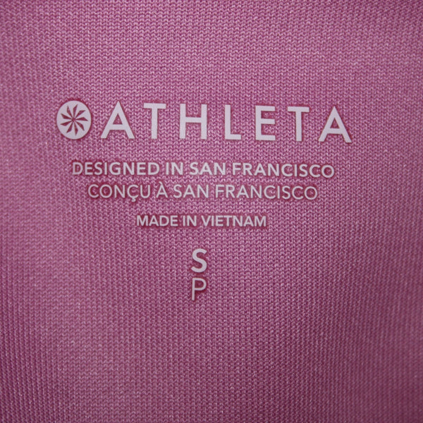 Athleta AW Sweater Sz S Petite Pink Hooded Pull Over Polyester Elastane Sweater