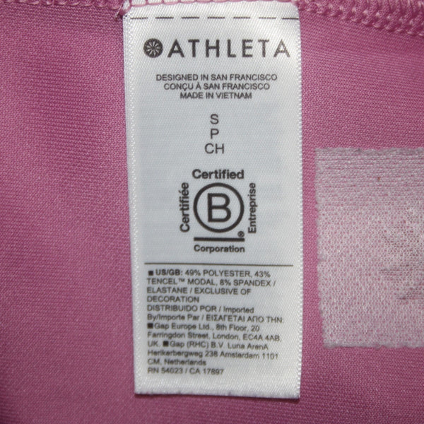 Athleta AW Sweater Sz S Petite Pink Hooded Pull Over Polyester Elastane Sweater