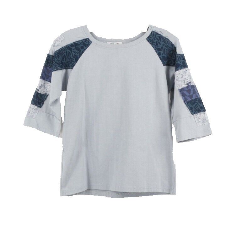 Joyous And Free NEW Sz 16 Kids Blue Navy 3/4 Sleeve Cotton Spandex Top