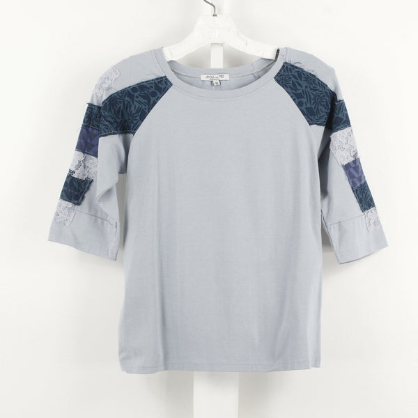 Joyous And Free NEW Sz 16 Kids Blue Navy 3/4 Sleeve Cotton Spandex Top