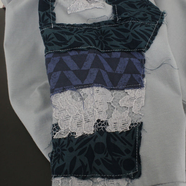 Joyous And Free NEW Sz 16 Kids Blue Navy 3/4 Sleeve Cotton Spandex Top