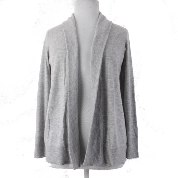 Eileen Fisher Wrap Sweater Sz XL Gray Collared 100% Cashmere Wrap Sweater