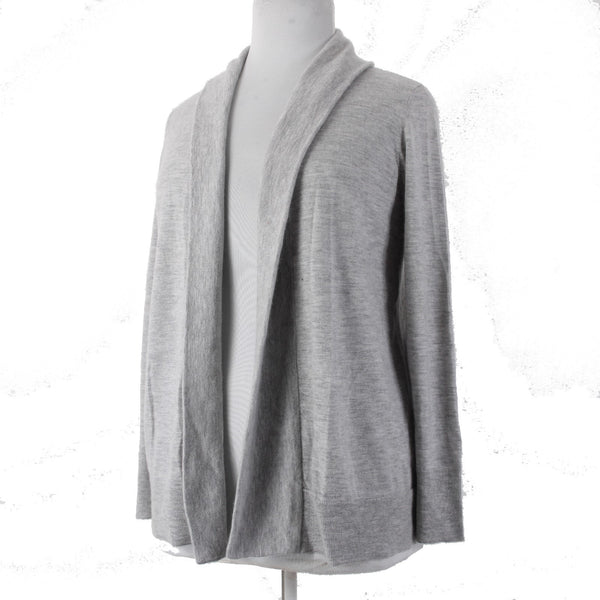 Eileen Fisher Wrap Sweater Sz XL Gray Collared 100% Cashmere Wrap Sweater