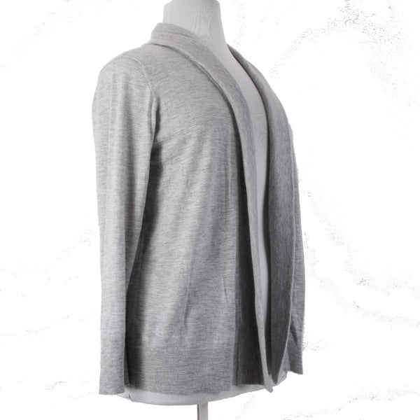 Eileen Fisher Wrap Sweater Sz XL Gray Collared 100% Cashmere Wrap Sweater