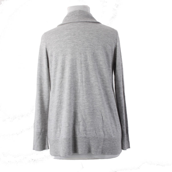 Eileen Fisher Wrap Sweater Sz XL Gray Collared 100% Cashmere Wrap Sweater