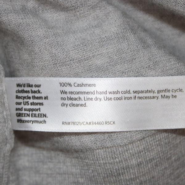 Eileen Fisher Wrap Sweater Sz XL Gray Collared 100% Cashmere Wrap Sweater