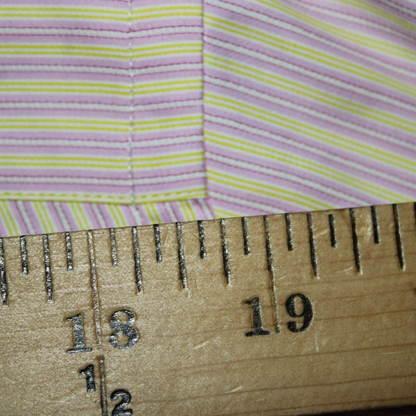 Loro Piana Sz 16/41 Pink White Yellow Collared Button Striped 100% Cotton Shirt