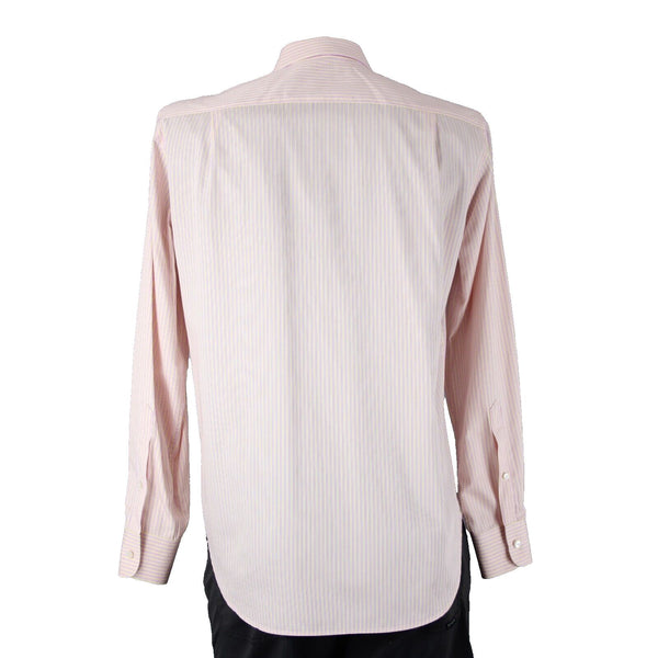 Loro Piana Sz 16/41 Pink White Yellow Collared Button Striped 100% Cotton Shirt