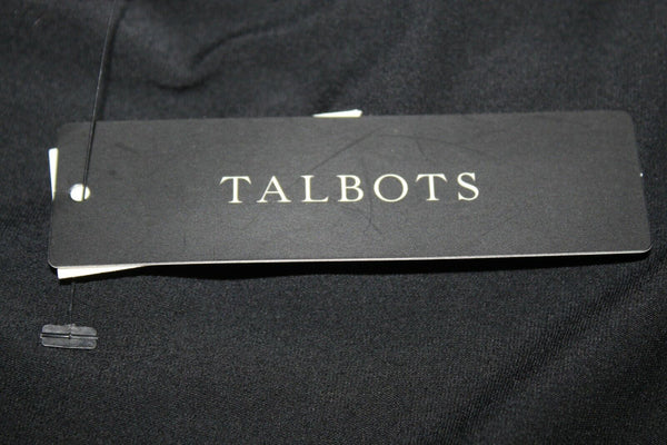 Talbots NEW Sz L Black Belted Faux Wrap Long A Line Rayon Spandex Dress
