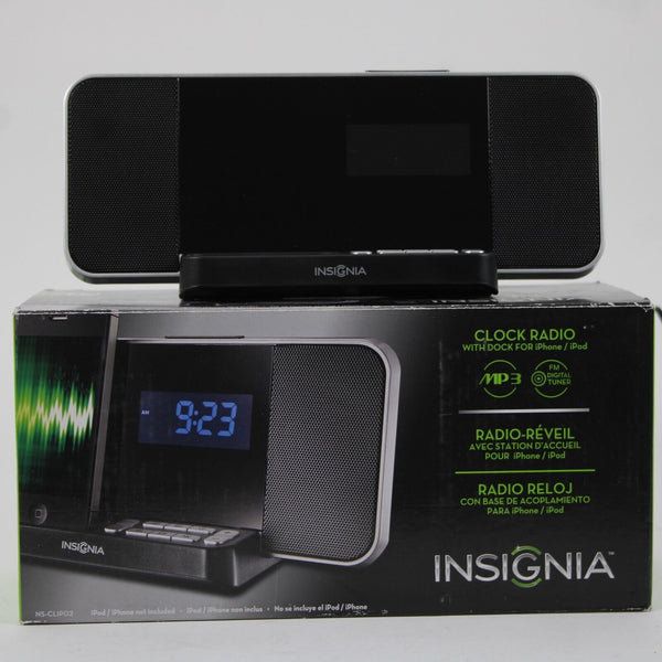 Insignia Clock Radio With Dock For Iphone Ipod FM Tuner Radio