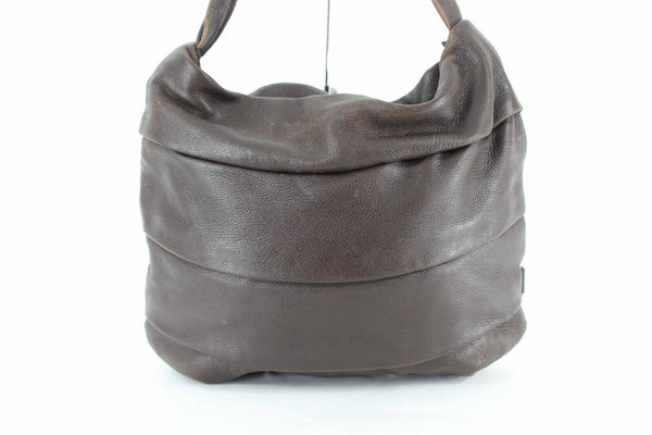 Desmo 15 x 18 x 6 Brown Large Zip Top Soft Pebbled Leather Purse