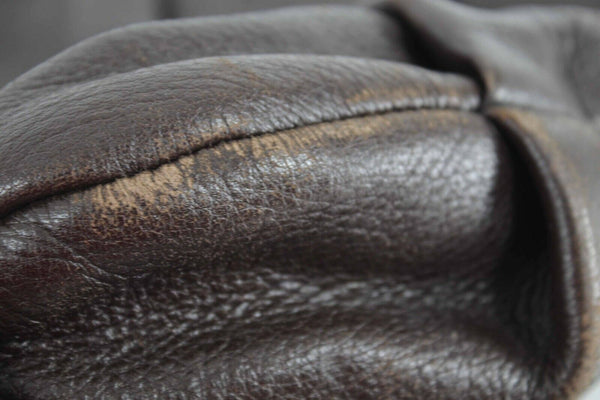 Desmo 15 x 18 x 6 Brown Large Zip Top Soft Pebbled Leather Purse