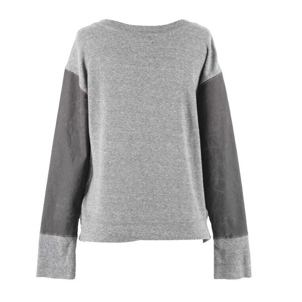 Current Elliott Sz 0 Gray Coated Sleeves Cotton Blend Pull Over Sweater