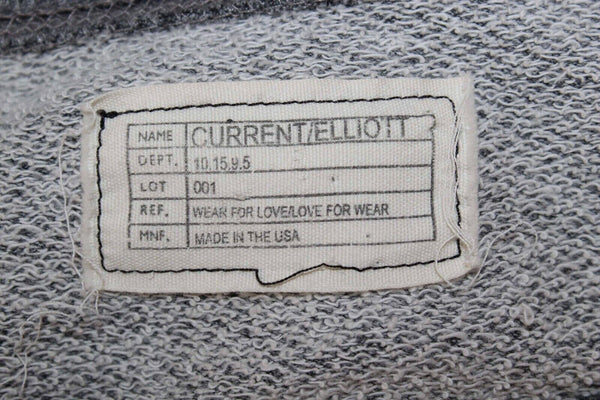 Current Elliott Sz 0 Gray Coated Sleeves Cotton Blend Pull Over Sweater
