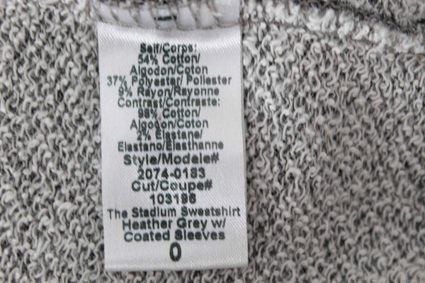 Current Elliott Sz 0 Gray Coated Sleeves Cotton Blend Pull Over Sweater