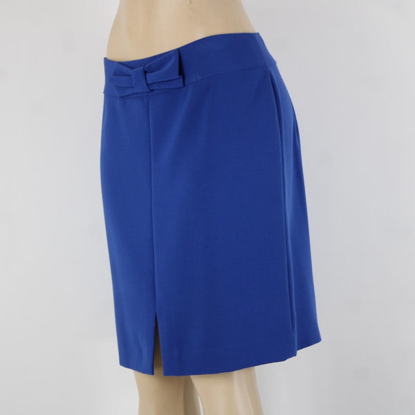 Banana Republic Sz 10 Royal Blue Lined Bow Detail Polyester Rayon Pencil Skirt