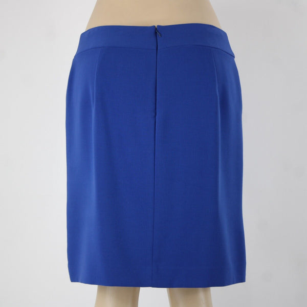 Banana Republic Sz 10 Royal Blue Lined Bow Detail Polyester Rayon Pencil Skirt