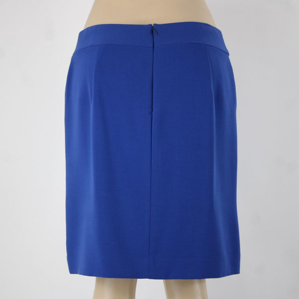 Banana Republic Sz 10 Royal Blue Lined Bow Detail Polyester Rayon Pencil Skirt